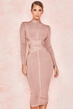 Women Bandage Dress Rayon Sexy | Bandage Dress Turtleneck - Bodycon