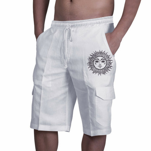 Men's Cargo Shorts Rice White Multicolor Multi pocket