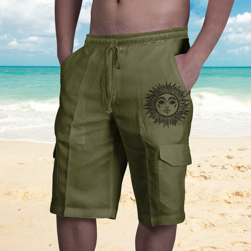 Men's Cargo Shorts Rice White Multicolor Multi pocket