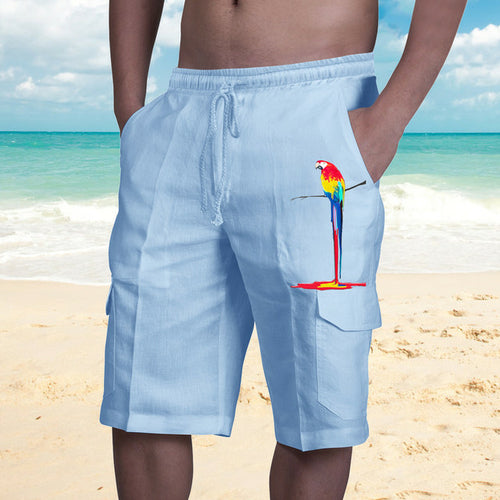 Men's Cargo Shorts Rice White Multicolor Multi pocket