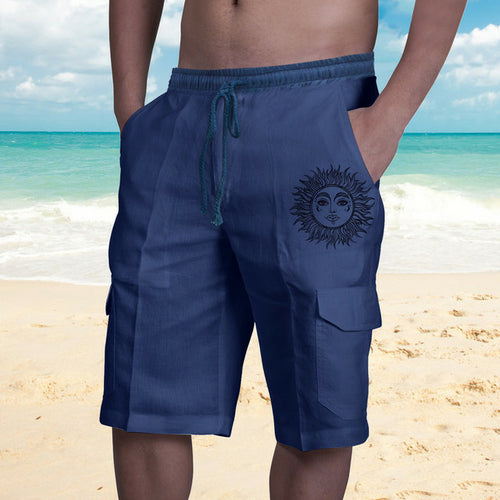 Men's Cargo Shorts Rice White Multicolor Multi pocket