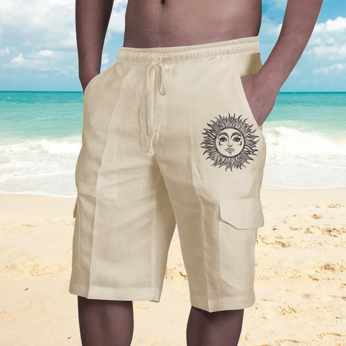 Men's Cargo Shorts Rice White Multicolor Multi pocket
