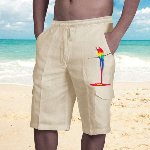 Men's Cargo Shorts Rice White Multicolor Multi pocket