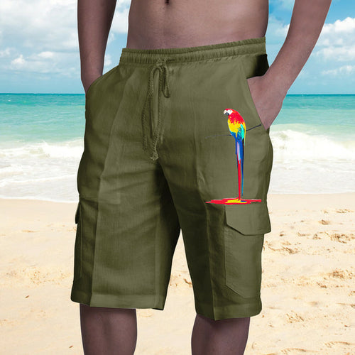 Men's Cargo Shorts Rice White Multicolor Multi pocket