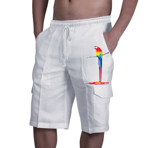 Men's Cargo Shorts Rice White Multicolor Multi pocket