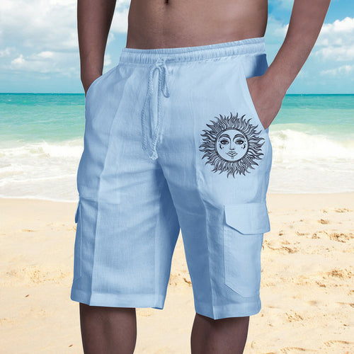 Men's Cargo Shorts Rice White Multicolor Multi pocket