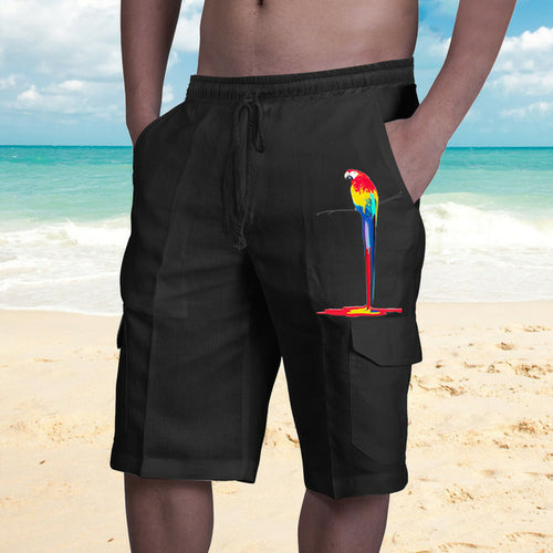 Men's Cargo Shorts Rice White Multicolor Multi pocket