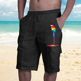 Men's Cargo Shorts Rice White Multicolor Multi pocket
