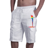 Men's Cargo Shorts Rice White Multicolor Multi pocket