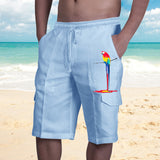 Men's Cargo Shorts Rice White Multicolor Multi pocket